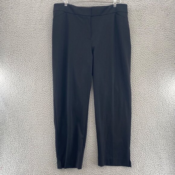Chicos Pants Womens 3 US 16 Black Stretch Knit Tapered Leg Office Career Work - Picture 1 of 11